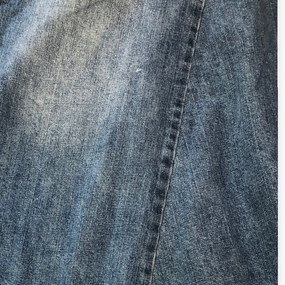 Revolt 15 Long Maxi Blue Jean Skirt Distressed Reconstructed Rave Punk Rock - Picture 11 of 13